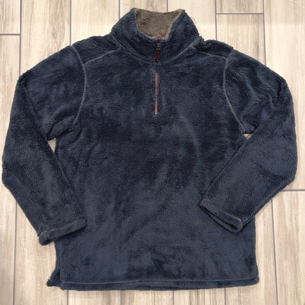Trinity Fleece Pullover Mens XL Navy Blue Excellent Quarter Zip Sherpa Mock Neck